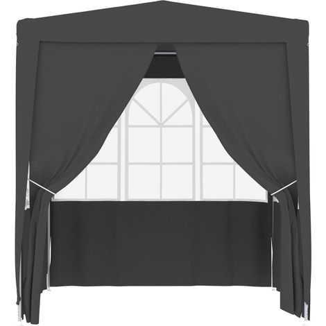 Tente de réception, Pavillon, Pergola, Tente de jardin, avec parois 2,5x2,5 m Anthracite 90 g/m² OIB8993E (1/5)