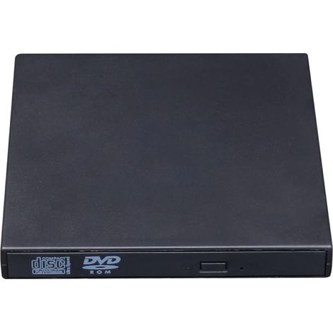 Lecteur CD/DVD externe USB 3.0 portable +/-RW, graveur optique Type-C facile à utiliser, noir