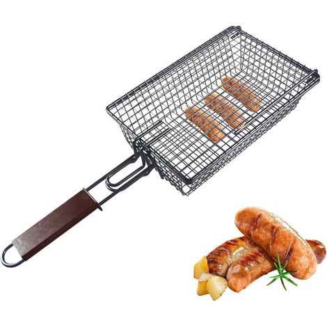 Antihaftbeschichteter Grillkorb für das Grillen im Freien, Kochzubehör für Fisch, Garnelen, Gemüse - (1/5)