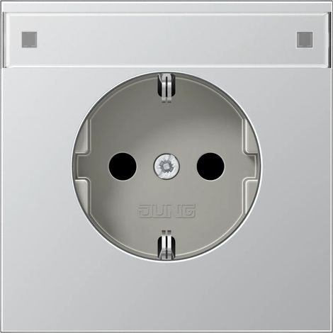 Jung Presa SCHUKO®, 16 A 250 V , con campo di scrittura, serie LS, alluminio AL 1520 NA