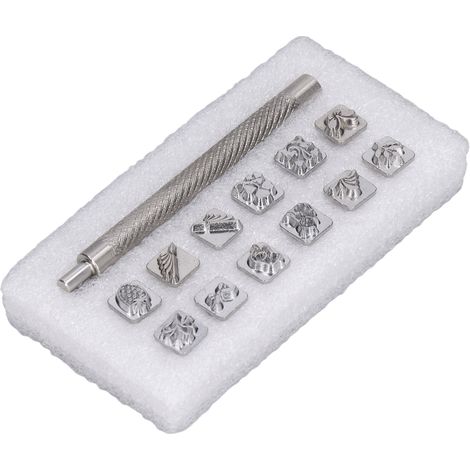Création de tampons en cuir à faire soi-même : artisanat raffiné, designs élégants, motifs originaux, outils de gaufrage du cuir, 12 tampons animaux et plantes (1/5)