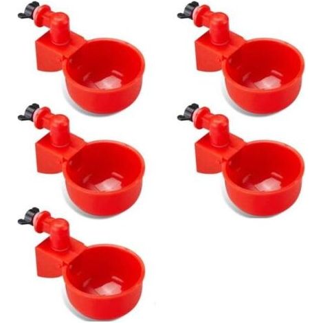 Lot de 5 abreuvoirs automatiques pour volailles - pour poulets, canards, oies, dindes et pigeons (1/4)