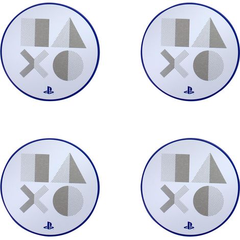 Untersetzer - Playstation - PS5 - Gebürstetes Metall - Korkrückseite - 9 cm Durchmesser (1/4)