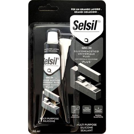 SELSIL SILICONE ACETICO PLUS SAC-50 BIANCO 50 ML 12 PZ