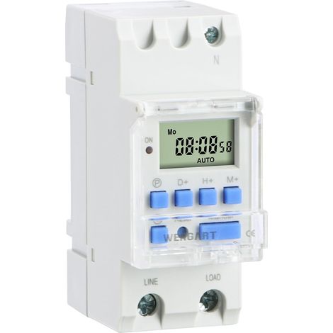 Minuterie numérique THC30,AC230V 30A programmable hebdomadaire, jusqu'à 28 Groupes activés et désactivés, Montage sur Rail, Sortie de Commutation sans potentiel (1/5)
