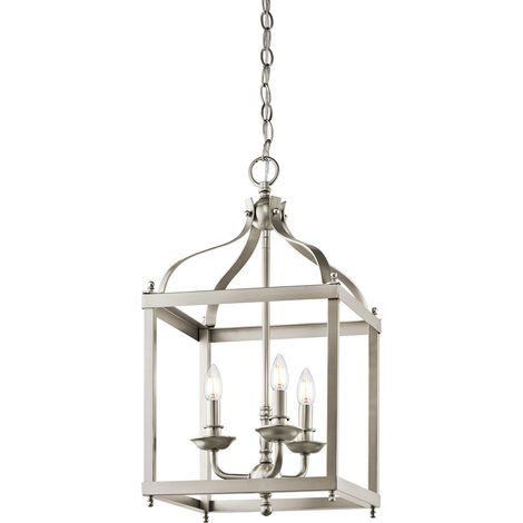 Elstead Larkin - Luminaire suspendu moyen à 3 ampoules au fini nickel brossé, E14 (1/8)