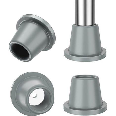 Pieds de rechange pour siège de douche - 4 pièces, 25 mm, caoutchouc gris, ventouse, insert métallique - Convient pour siège de bain, Tabou Label (1/5)