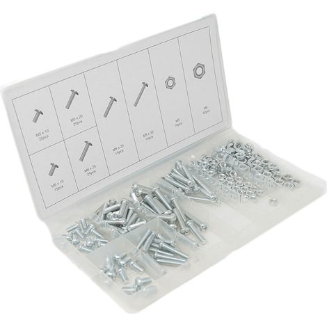 Dapetz® 220 Pcs Hex Bolts and Nuts Set, Steel Machine Bolts & Hex Nuts, Secure Fastening Assortment Kit, Easy to Use Full Thread Bolts Set with Storage Box (1/5)