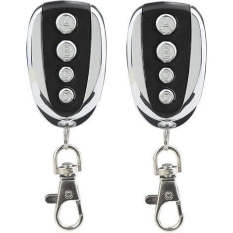 Set of 2 universal remote controls for garage doors and gates 433 MHz with four channels - Ideal replacement (1/4)