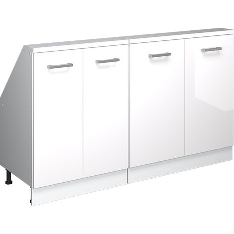 Dachschrägenschrank Rion, Weiß/Weiß Hochglanz, 2er Set, Vicco