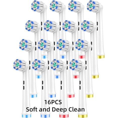 4/8/16 têtes de brosse ultra-fines et souples pour brosse à dents électrique Oral-B, pour un nettoyage en profondeur et des dents sensibles, pour le soin des gencives (lot de 4). (1/5)