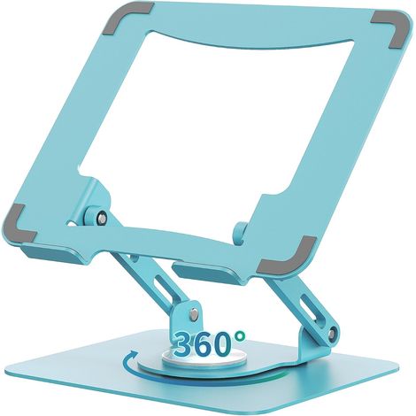 Laptopständer mit 360° drehbarem Fuß, ergonomischer Desktop-Computerständer, höhenverstellbar, mehrfach verstellbar, faltbarer Laptopständer, stabiler Metallrahmen, unterstützt Laptops von 10 bis 15,6