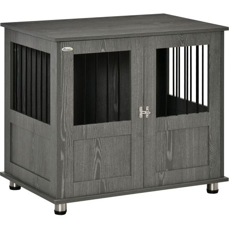 Dog Crate Table for Medium and Large Dogs with Magnetic Door for Indoor Use, 85 x 55 x 75 cm, Grey
