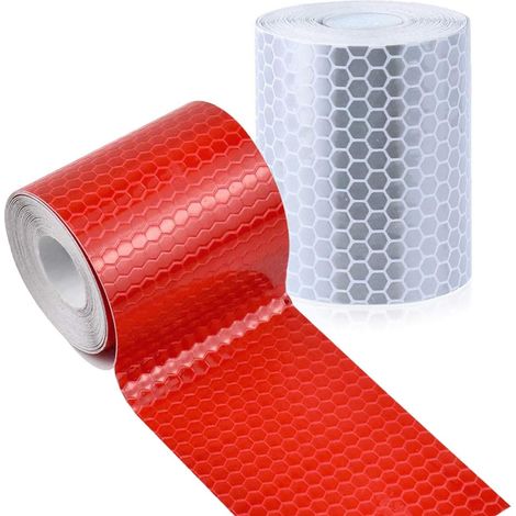 Bande Réfléchissante - 5 cm x 3 m - Autocollante Haute Intensité - Pour Signalisation Routière et Sécurité - 2 Pièces (1/5)