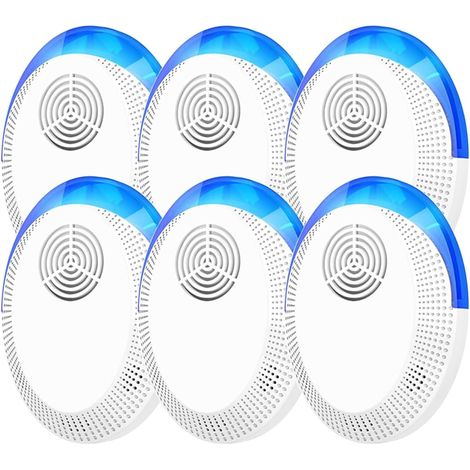 Ultraschall-Nagetierabwehrgerät, weiß, 6,2 x 8,18 x 2,5 cm, 6 Stück, Mückenabwehrgerät, elektronisches Insektenabwehrgerät. (1/5)