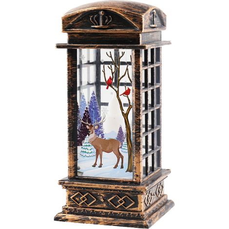 Veilleuse Rétro Noël - Veilleuse à Piles pour Décoration de Salle, Cabine Téléphonique Vintage, Bureau ou Chambre - 13 x 5,5 x 5,5 cm - 1 Pièce (1/5)