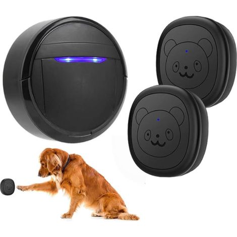 (EU Plug)Bouton de Sonnette Tactile étanche Sans Fil, Sonnette d'interphone pour Animaux de Compagnie, Interphone Extérieur pour L'appelant, Contient 2 émetteurs et 1 Récepteur