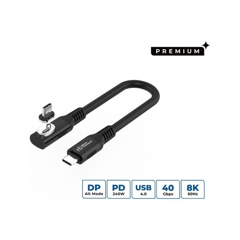 Cable USB4 Gen 3x2 USB C de 0,15 m, negro MC-LS-USB4CC0.15-A (1/5)