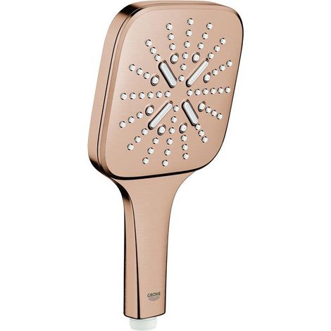 Grohe Rainshower SmartActive Cube - Cabezal de ducha 130 9,5 l/ min, 3 chorros, Warm Sunset cepillado 26582DL0