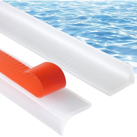 Shower Threshold Bar, 200 cm x 20 mm, Transparent, Self-Adhesive Silicone Shower Seal and Rubber Lip for Shower, Bathroom, Shower Tray and Bar (1/5)