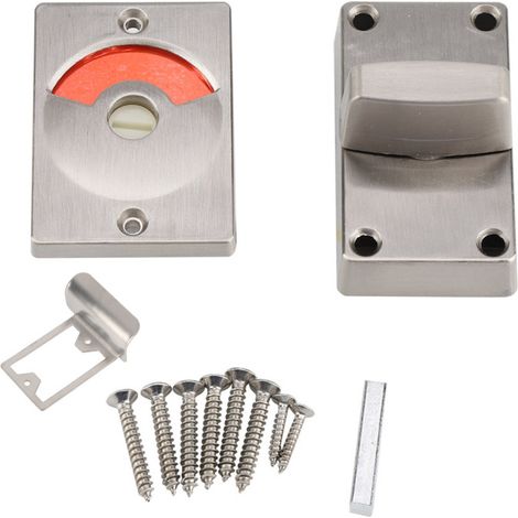 Cerradura de puerta con indicador de posición (ocupado/libre) y tornillos - Accesorios para baño y aseo