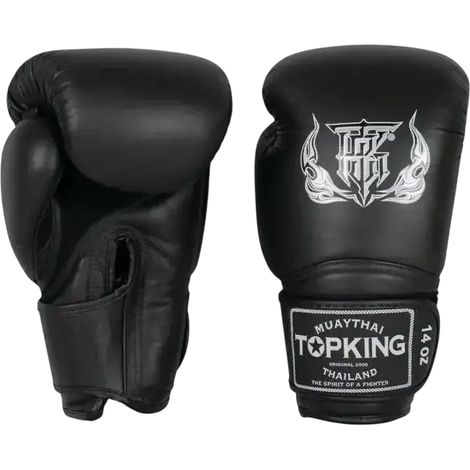 Gants de boxe thaï Top King Super Air noirs 12 oz (1/5)