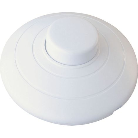 Interrupteur à pied rond unipolaire 2A 250V blanc (1/2)