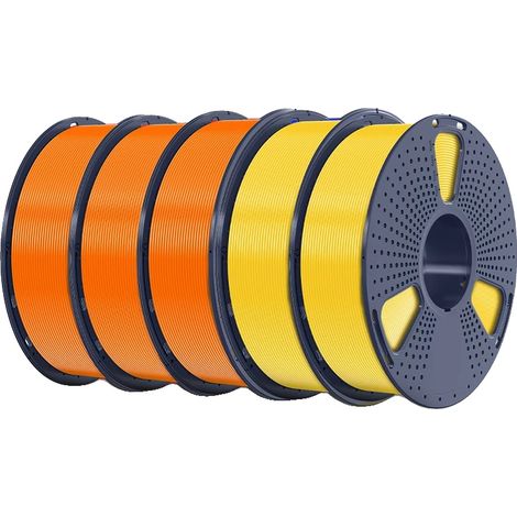 Filamento PLA, materiale ecologico, ampia compatibilità con diverse stampanti, 3 arancioni, 2 gialli (1/2)