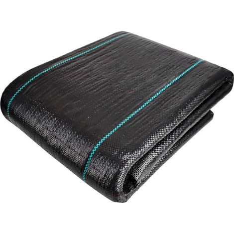 Toile de Paillage Contre Les Mauvais Herbes 10Mx2M en Fibres de Polypropylène Tissées Anti-UV 100g/m2 Résistant Aux Déchirures avec Haute Stabilisation Bâche de Paillage