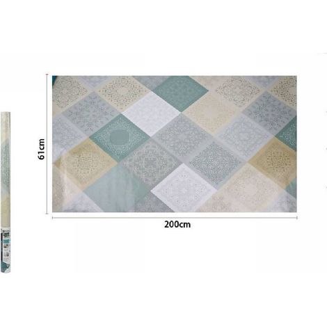 TrAdE Shop Traesio - Rotolo Adesivo Per Muri Parete Carta Da Parati 61cmx2mt Effetto Maioliche 70862 - (1/2)