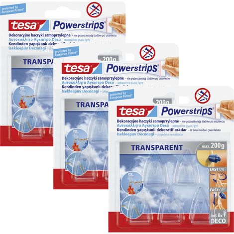 Ganci TESA autoadesivi per decorazioni, portata fino a 0,2 kg, confezione da 5 pezzi x 3