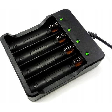 CARGADOR RÁPIDO PARA 4 BATERÍAS 18650 DE 3,7 V Y 4,2 V