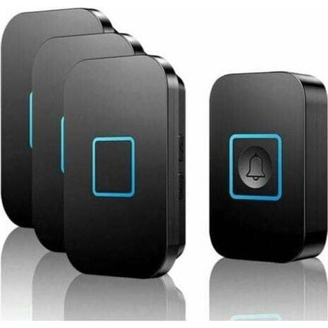 KZQ – Sonnette sans fil 400m IP55 – 3 récepteurs enfichables – 60 mélodies – 5 niveaux de volume – Installation sans câblage (1/4)