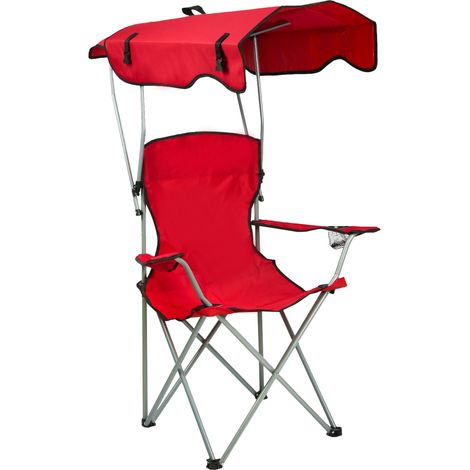 Chaise de Camping Pliable et Portable avec accoudoirs et Porte-gobelets Chaise de Pêche Chaise Plage Légère rouge (1/5)