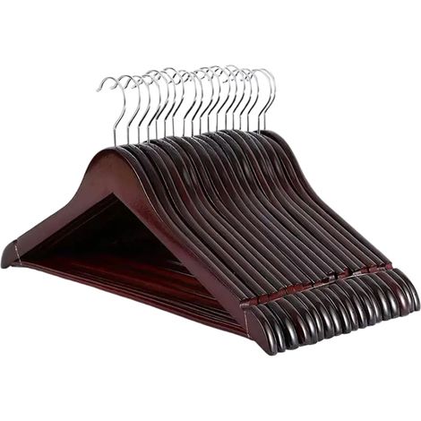 Cintre en bois massif antidérapant, cintre d'hôtel en bois sans couture, pince à pantalon, support à vêtements, cintre rétro pour vêtements d'enfants (1/5)