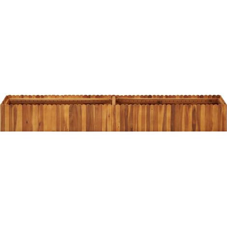 Jardinière, Pot de Fleurs d'extérieur, Lit surélevé de jardin 200x30x25 cm Bois massif d'acacia OIB6035E (1/5)