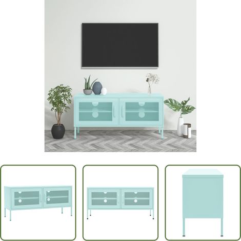 vidaXL Stahl - TV-Schrank Minzgrün 105x35x50 cm Stahl (1/5)