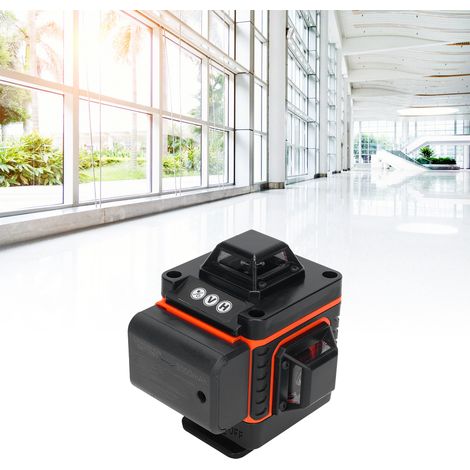 Niveau laser 4D à 16 lignes, traçage automatique haute précision, idéal pour la pose de carrelage au sol et au mur. Lumière orange/verte, norme européenne, 110-240 V CA. (1/5)