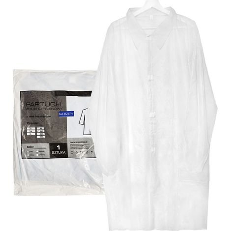 Einwegschürze weiß XXL mit Klettverschluss (22 g Vliesstoff) 1 Stück. (1/5)