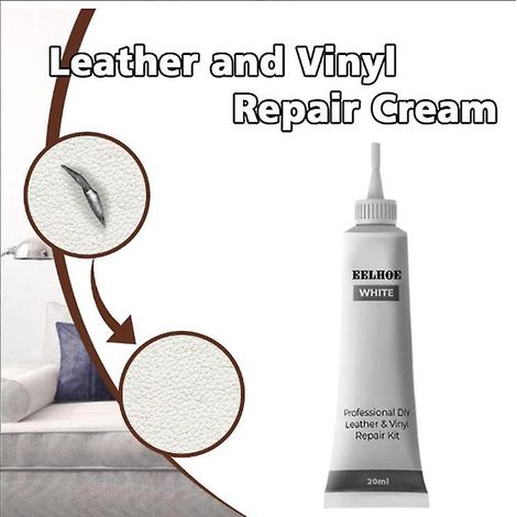 Gel réparateur pour cuir avancé, 20 ml, blanc. Idéal pour l'entretien et la réparation du cuir intérieur de voiture et de maison, ainsi que des meubles. (1/4)