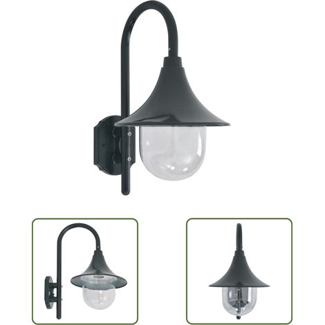 44213 The Living Store applique The Living Store jardin E27 42 cm aluminium Vert Foncé - Applique Murale Extérieure - Éclairage Jardin - Luminaire Extérieur - Lampadaire Extérieur - Lumière LED Extéri (1/3)