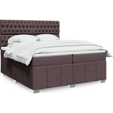 vidaXL Sommier à lattes de lit avec matelas Marron foncé 200x200 cm (1/5)