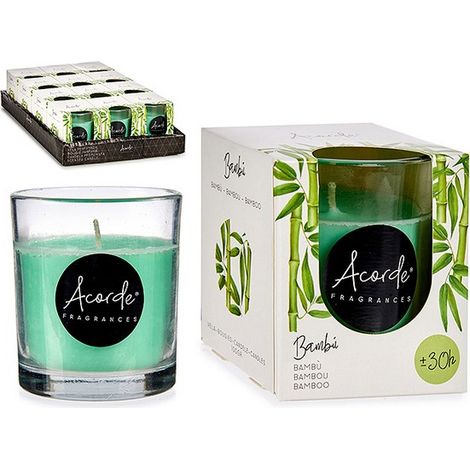 Candela in vetro - Bambù