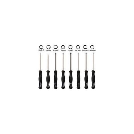 Outil de réglage de carburateur Pac Man/Single D/double D/Hexagone Hex Socket/21-teeth/cannelée 7-teeth Tournevis à douille cannelée pour commune 2 Cycle Moteur de petite taille (lot de 8) H318 - Crez (1/4)