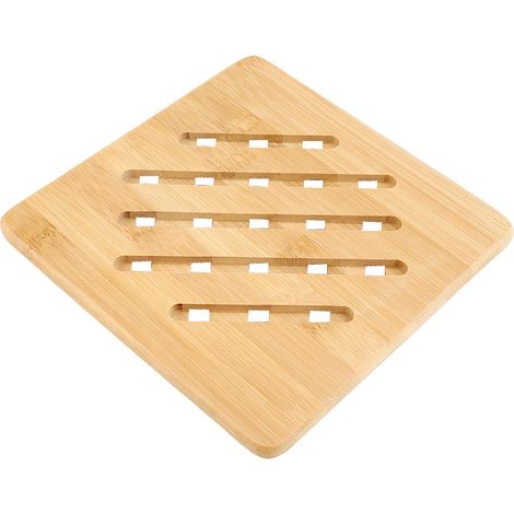 Set aus 2 Bambus-Untersetzern, hitzebeständig, als Halter für Tassen, Teller und Schüsseln, Tischschutz, Tischdecke, 19 cm, natur. (1/5)