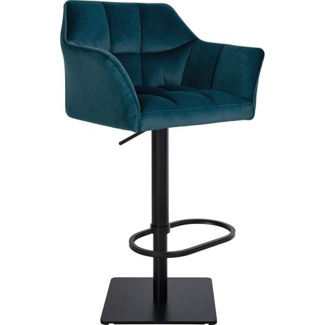 Taburete de bar Damaso funda de terciopelo Verde Negro (1/5)