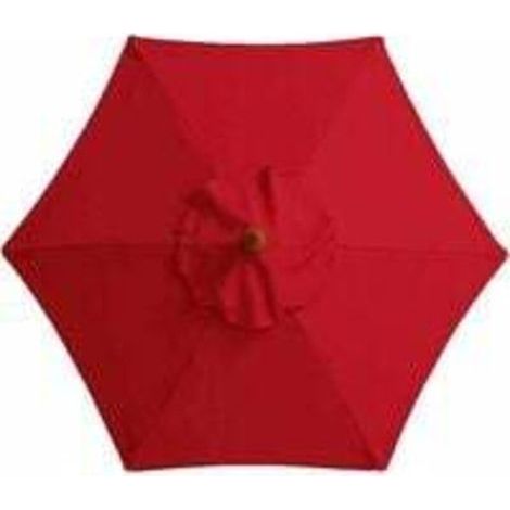 [NEVER USED] Replacement cover for parasol, 6 ribs, 2 m, waterproof, anti-UV, replacement fabric, red (1/4)