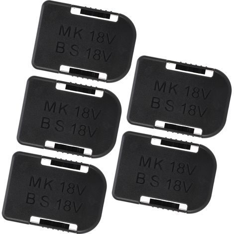 Set de 5 supports de batterie lithium 18V, compatible avec Makita BL1815, BL1820, BL1830 et Bosch BAT622, BAT609, BAT618G – version noire, avec vidéo de démonstration. (1/5)