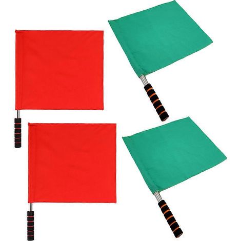Ensemble de 4 drapeaux de signalisation polyvalents pour événements sportifs, drapeaux d'arbitre, drapeaux de course portables, drapeaux de signalisation routière, drapeaux de signalisation d'avertiss (1/5)