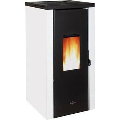 Estufa de pellets Pegaso Vera 7,7 KW. Eficiencia y diseño superior con una superficie calefactable, Color Negro (1/5)
